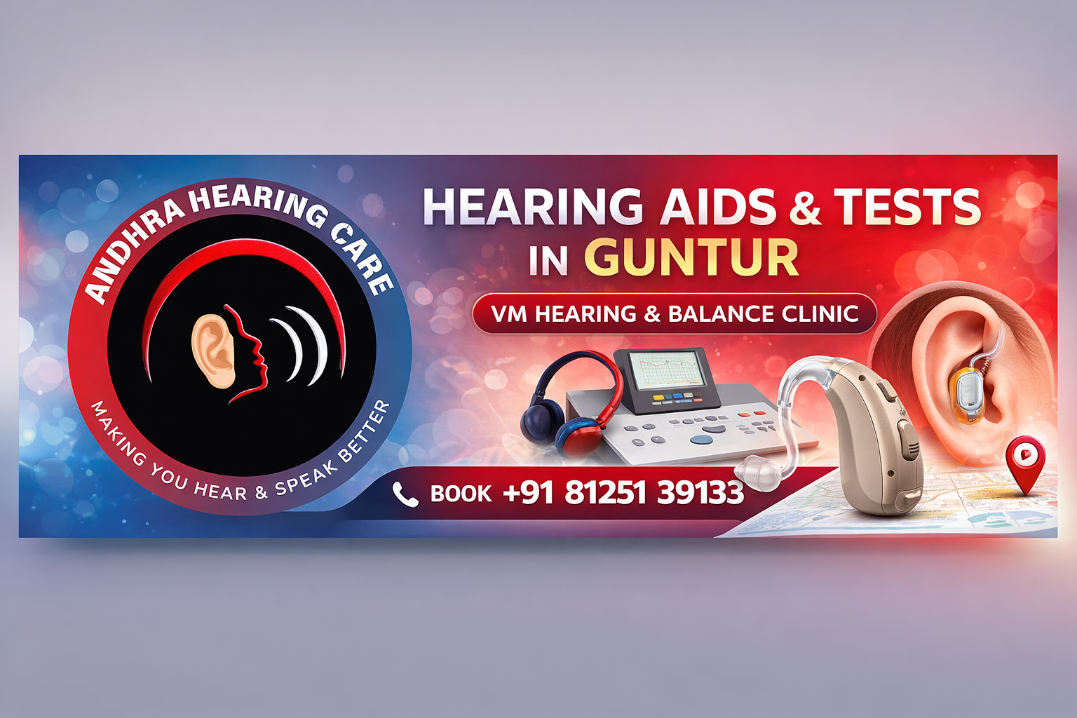 Hearing Aids in Guntur, Hearing Test, PTA Test and Speech Clinic  